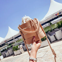 Mini Drawstring Bucket Bag for Women Shoulder Travel