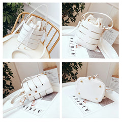 Mini Drawstring Bucket Bag for Women Shoulder Travel