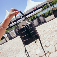 Mini Drawstring Bucket Bag for Women Shoulder Travel