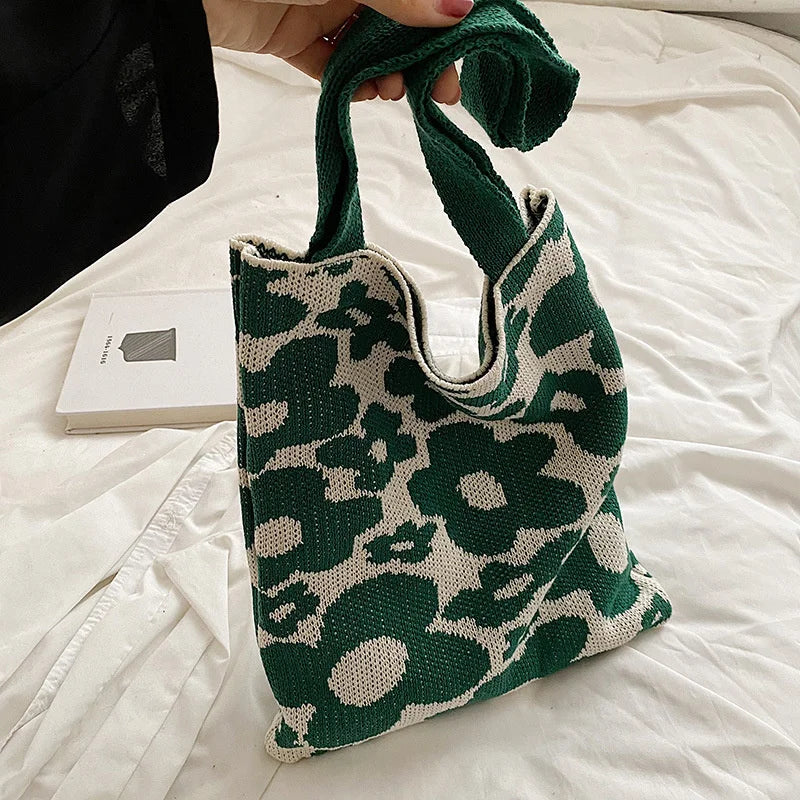 Crochet Handbags For Women Big Capacity Female Bucket Bag Summer Holiday Beach B