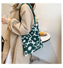 Crochet Handbags For Women Big Capacity Female Bucket Bag Summer Holiday Beach B