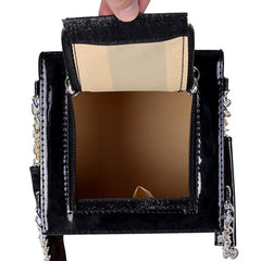 Cubic Shape Women Handbags Chains Totes Pu Leather Messenger Bag