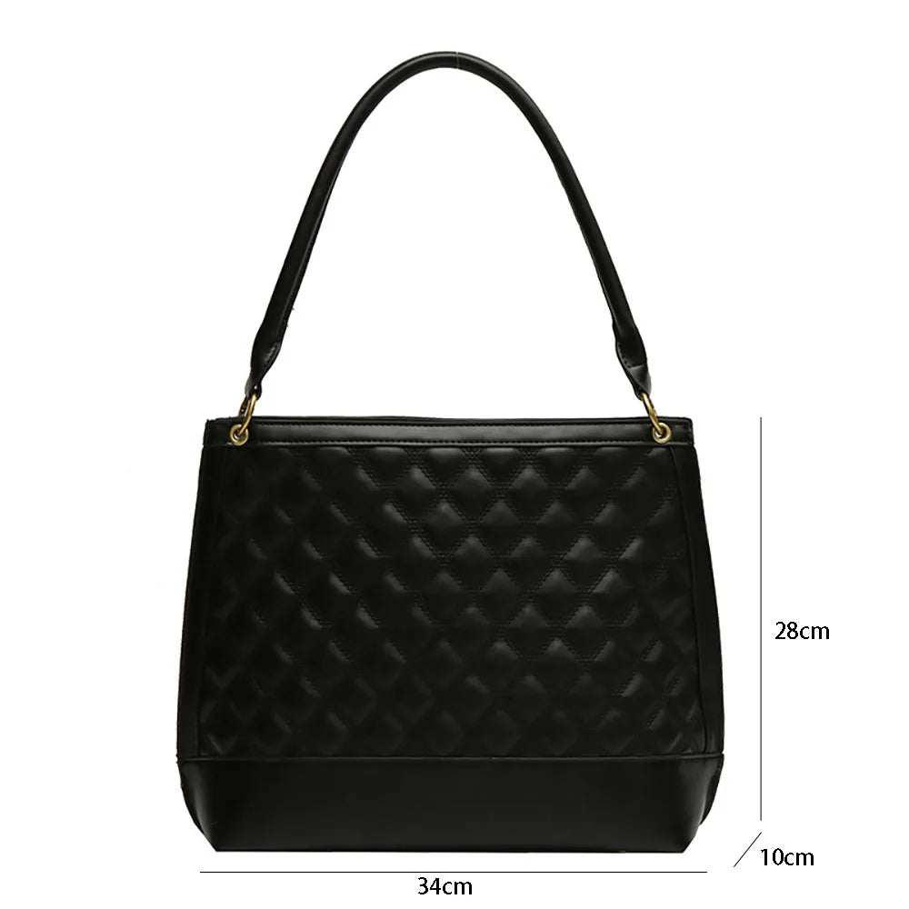 Plaid Diamond Bucket Bag Women Shoulder Bag Large Capacity Tote Crossbody
