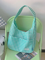 Houndstooth Plaid Shoulder Bag Harajuku Style Candy Handbags