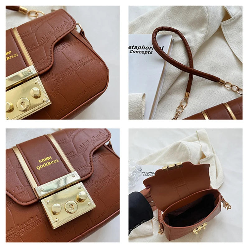 PU Leather Shoulder Bags for Women Crossbody Flap Bag Small Lady Handbag