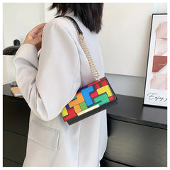 Women's PU Leather Underarm Handbag Chains Crossbody Clutch Purse