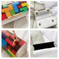 Women's PU Leather Underarm Handbag Chains Crossbody Clutch Purse