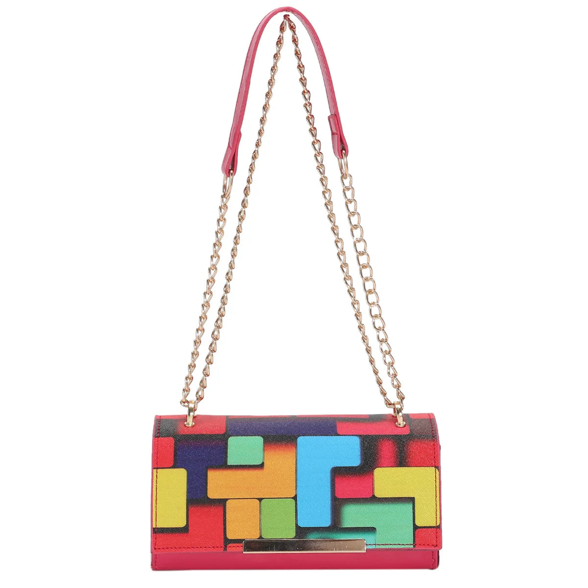 Women's PU Leather Underarm Handbag Chains Crossbody Clutch Purse