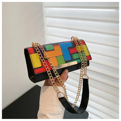 Women's PU Leather Underarm Handbag Chains Crossbody Clutch Purse