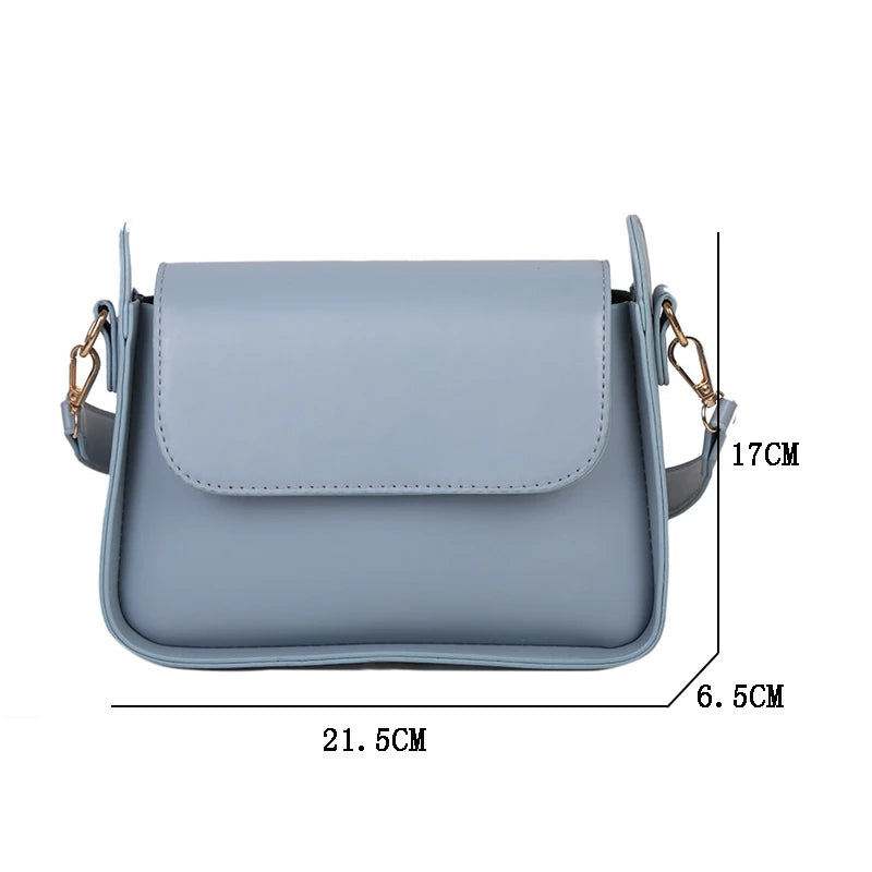 Small Flap Shoulder Bag For Women Solid Pu Leather Handbag Clutch Lady Crossbody