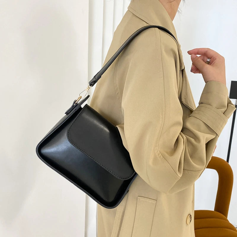 Small Flap Shoulder Bag PU Leather Handbag Clutch Crossbody Purse