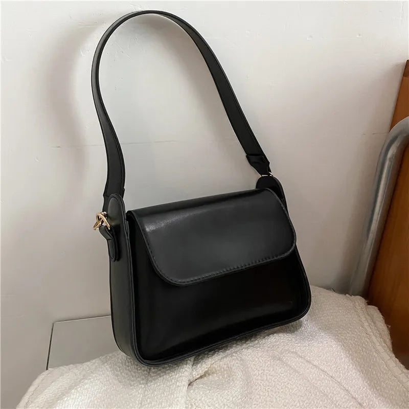 Small Flap Shoulder Bag PU Leather Handbag Clutch Crossbody Purse
