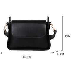 Small Flap Shoulder Bags Solid Pu Leather Handbag Clutch Lady Crossbody