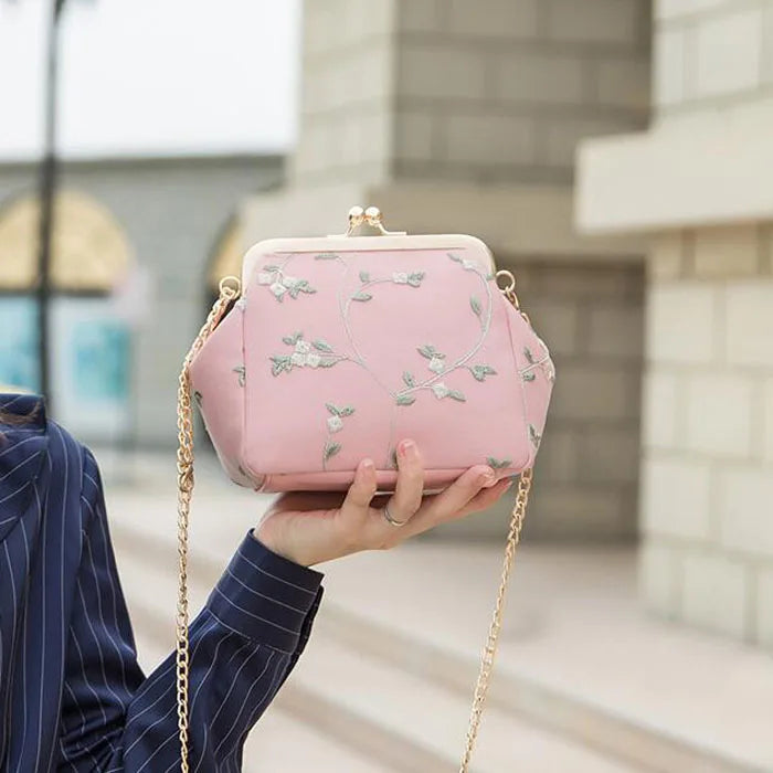 Lace Flower Mini Women Handbags Embroidered Crossbody Bag