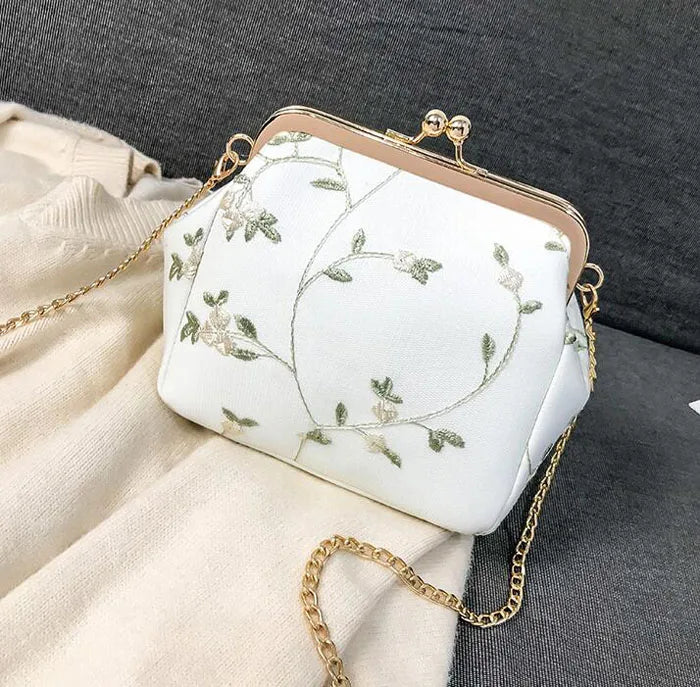 Lace Flower Mini Women Handbags Embroidered Crossbody Bag