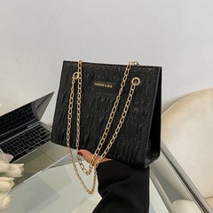 Vintage Square Shoulder Bags for Women PU Leather Chains Crossbody Bag Purse