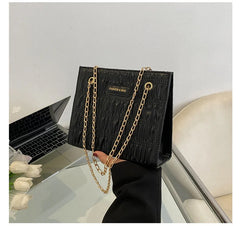 Vintage Square Shoulder Bags for Women PU Leather Chains Crossbody Bag Purse