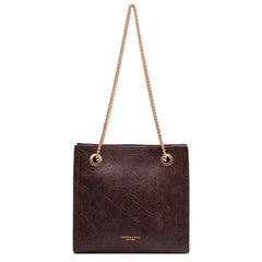 Women Chains Shoulder Bag Texture PU Leather Tote Bags
