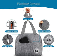Kids Insulated Lunch Bag 26 Letters Tote Cooler Thermal Bento Food Organizer