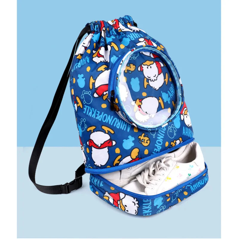 Kid Backpack Boys Girls Swimming Bag Waterproof Print Sports Bag