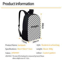 Kids Wolf Pattern School Backpack Mochila