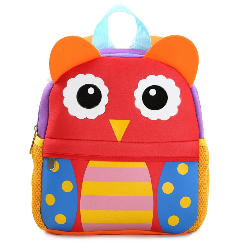 Kids 3D Animal Backpacks - Giraffe Monkey Owl Neoprene School Bags