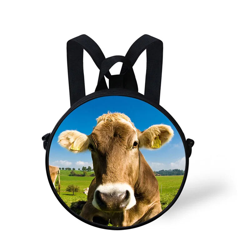 Children 3D Cow School Bag Kids School Bag Kindergarten Backpack