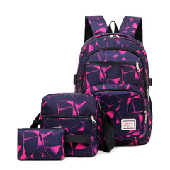 Kids Backpack 3 pcs Waterproof School Bags Set Boys Girls Schoolbag