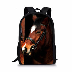 Kids Backpacks Horse Printing Lightweight Primary School Bags