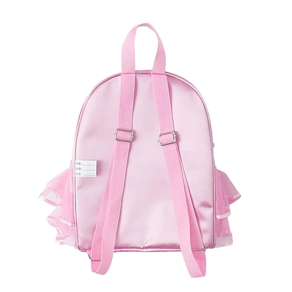Kids Pink Ballerina Dance Bag Ruffle Tutu Schoolbag