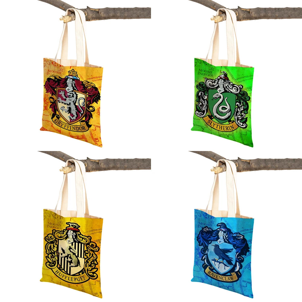 Kids Eco Canvas Tote Bag Cartoon Animal Lady Shopper Shoulder Bag