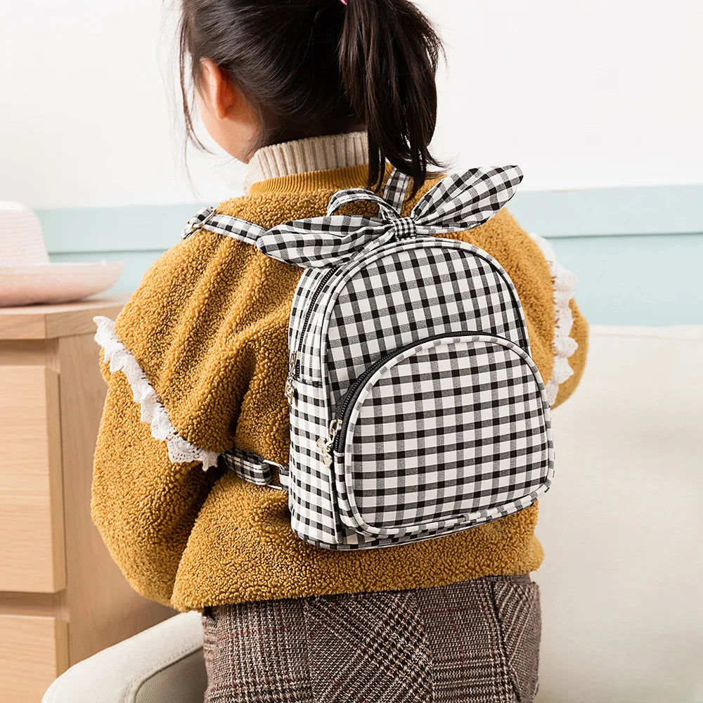 Kids Lattice Backpack Double Shoulder Bag
