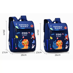 Kids Orthopedic School Backpack Zoo Story Printing Grades 1-3