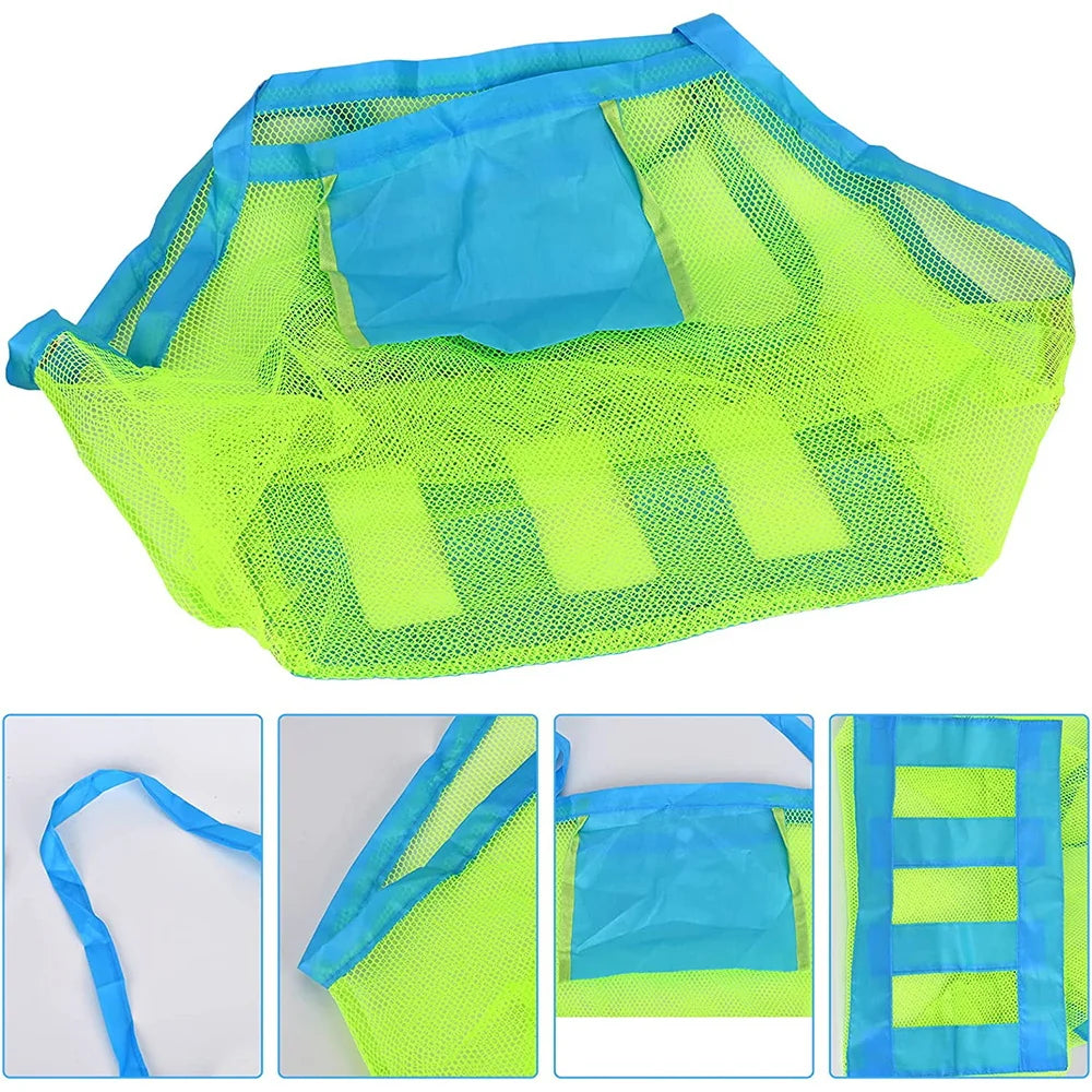 Kids Portable Mesh Sand Bag Travel Organizer Large Beach Towel Cosmetic Bag