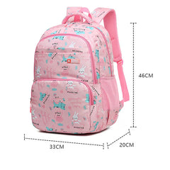 Girls Waterproof School Backpack Cartoon Rabbit Print Kids Book Bag Mochila