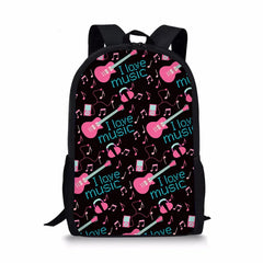 Children School Bags Guitar 3D Print Kids Backpacks for Teenagers Girls Boys