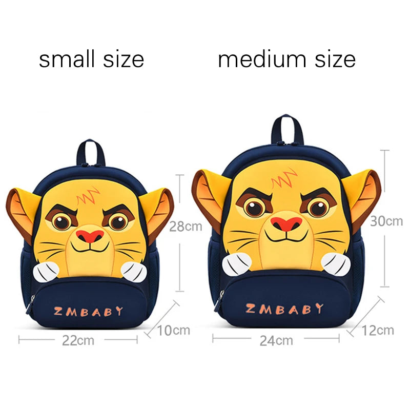 3D Cartoon Animal Lion Baby Backpack Kindergarten Schoolbag Kids Backpack