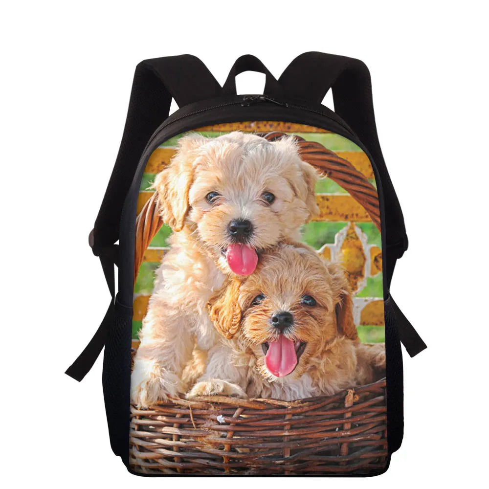 Girls Orthopedic Backpack Kids Pink Dog Backpacks Schoolbags