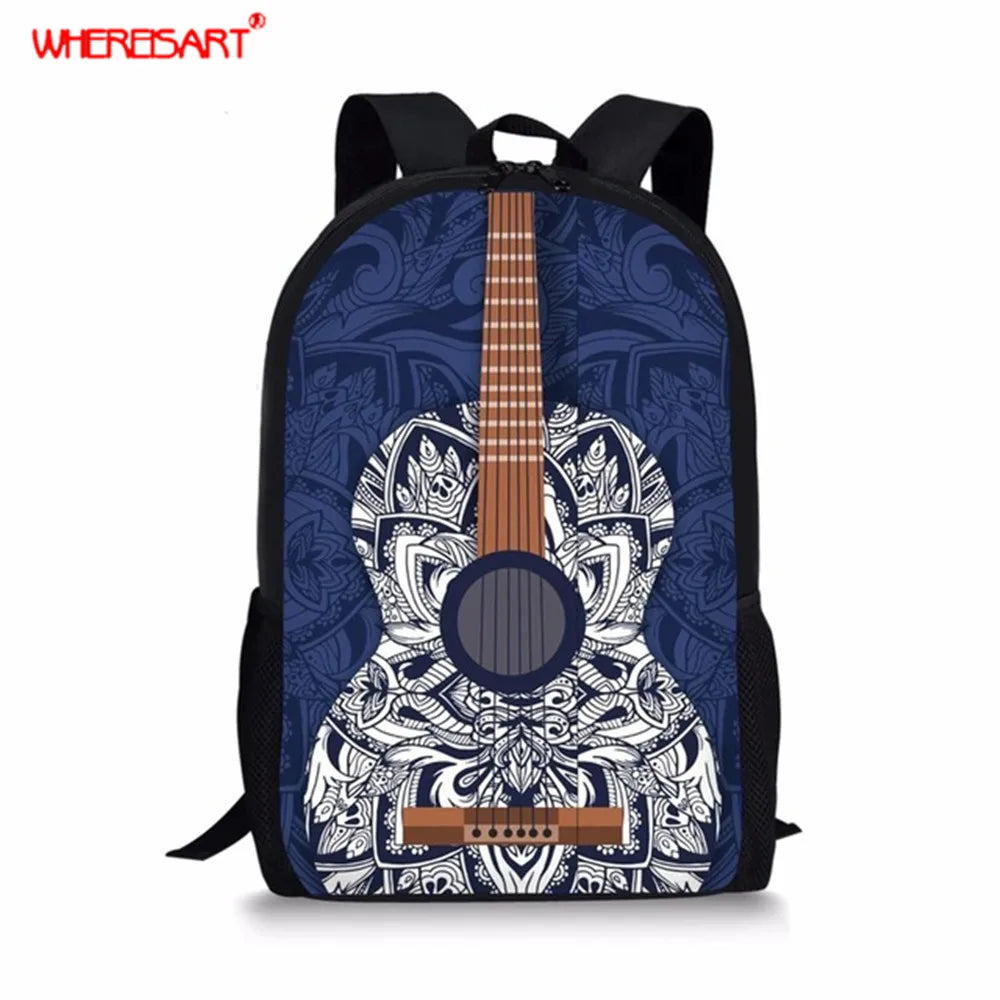 Musical Instrument Guitar School Backpack for Girls