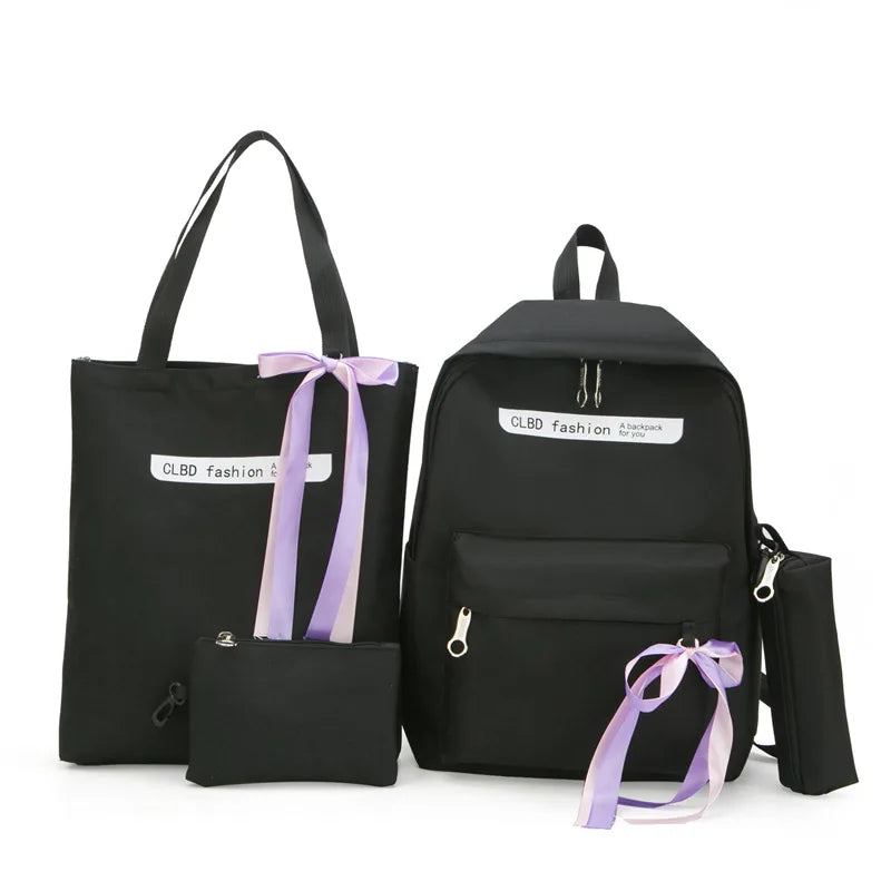 Canvas Travel School Bags for Teenage Girls Lightweight Backpack