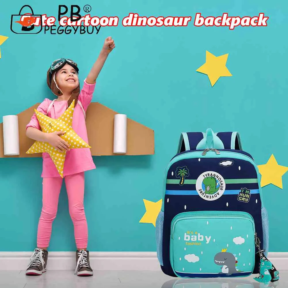 Animal Cartoon Dinosaur Nylon Backpack for Kids Boy Girl Kindergarten