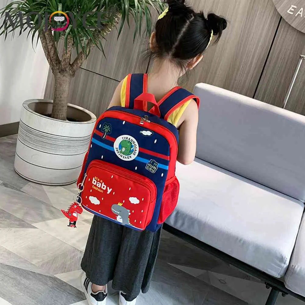 Kids Dinosaur Nylon Schoolbag Cute Backpack for Boy Girl Kindergarten