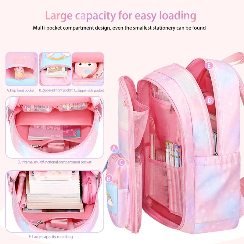 Waterproof School Bags Girls Boys Travel Satchel Teens Backpacks