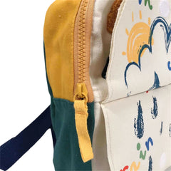 Kids Embroidered Print Backpack with Zipper Closure