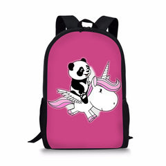 Kids Backpack Panda Unicorn School Bags Teen Travel Bag