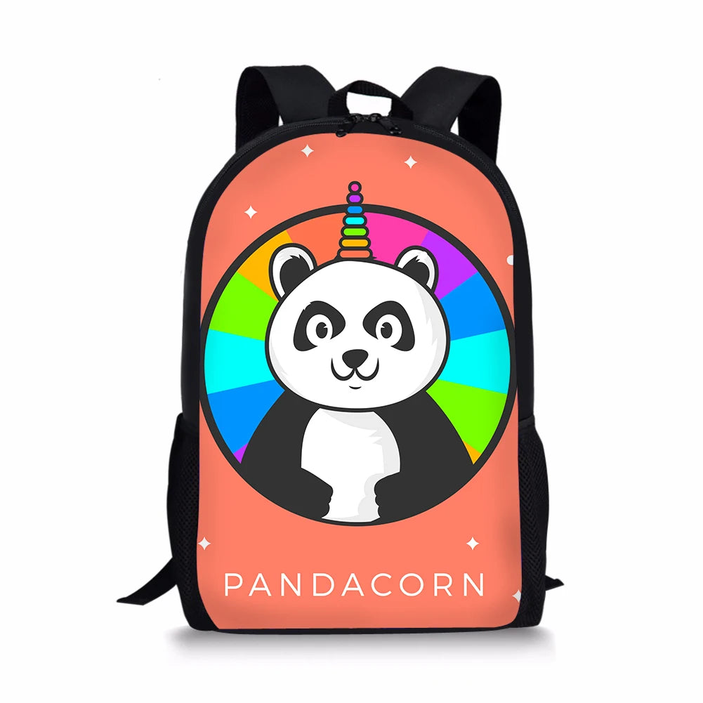 Kids Backpack Panda Unicorn School Bags Teen Travel Bag