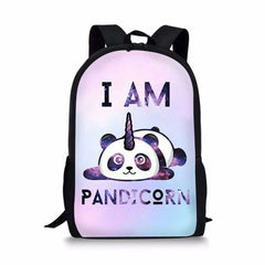 Kids Backpack Panda Unicorn School Bags Teen Travel Bag