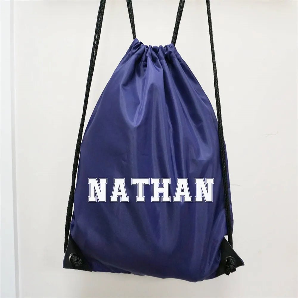 Personalized Kids Gym PE Bag Drawstring Swimming Sports Bag