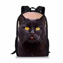 Cats Pattern 3D School Bags Large Capacity Primary Student Bookbags