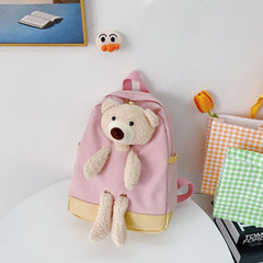 Kids School Bags Kindergarten Backpacks Bear Doll Bags Lightweight